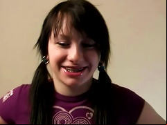 Pretty Amateur Teen With Pigtails Wanks A Stiff Sausage In Amateur Porno Video