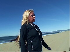 Playing With Big Tits At The Beach And Fucking Her Hole At Home